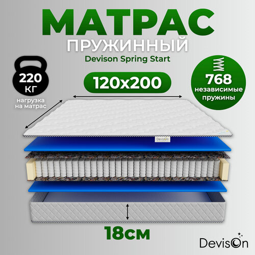 Матрас 120х200 ортопедический пружинный Devison Spring Start высота 18 см