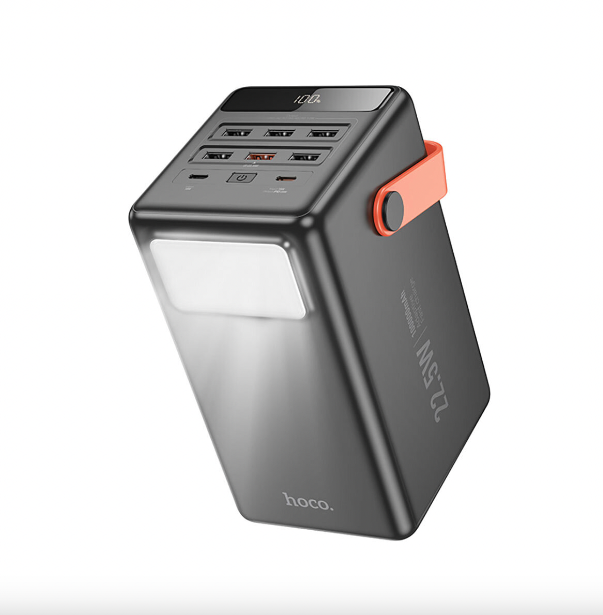 Сверхмощный внешний аккумулятор Hoco J142 100000 mAh 22.5W+PD20W, 2-х быстрая зарядка и лампа — фото 1