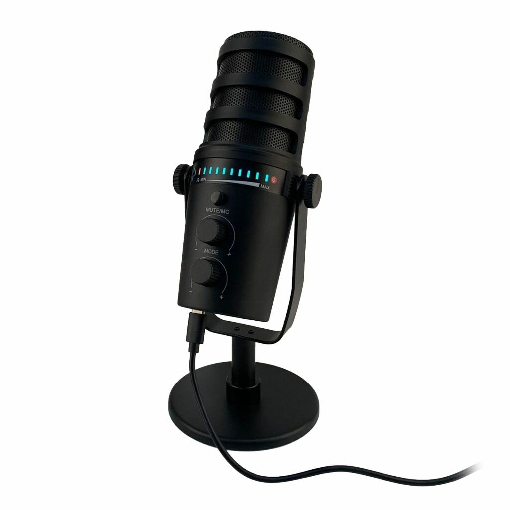 Динамический USB-микрофон для игр, подкастов и стриминга с технологией шумоподавления, кардиоидная направленность микрофона