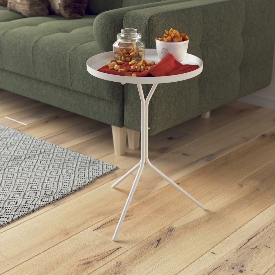 Журнальный столик столик круглый D-415 см металл белый столик лофт