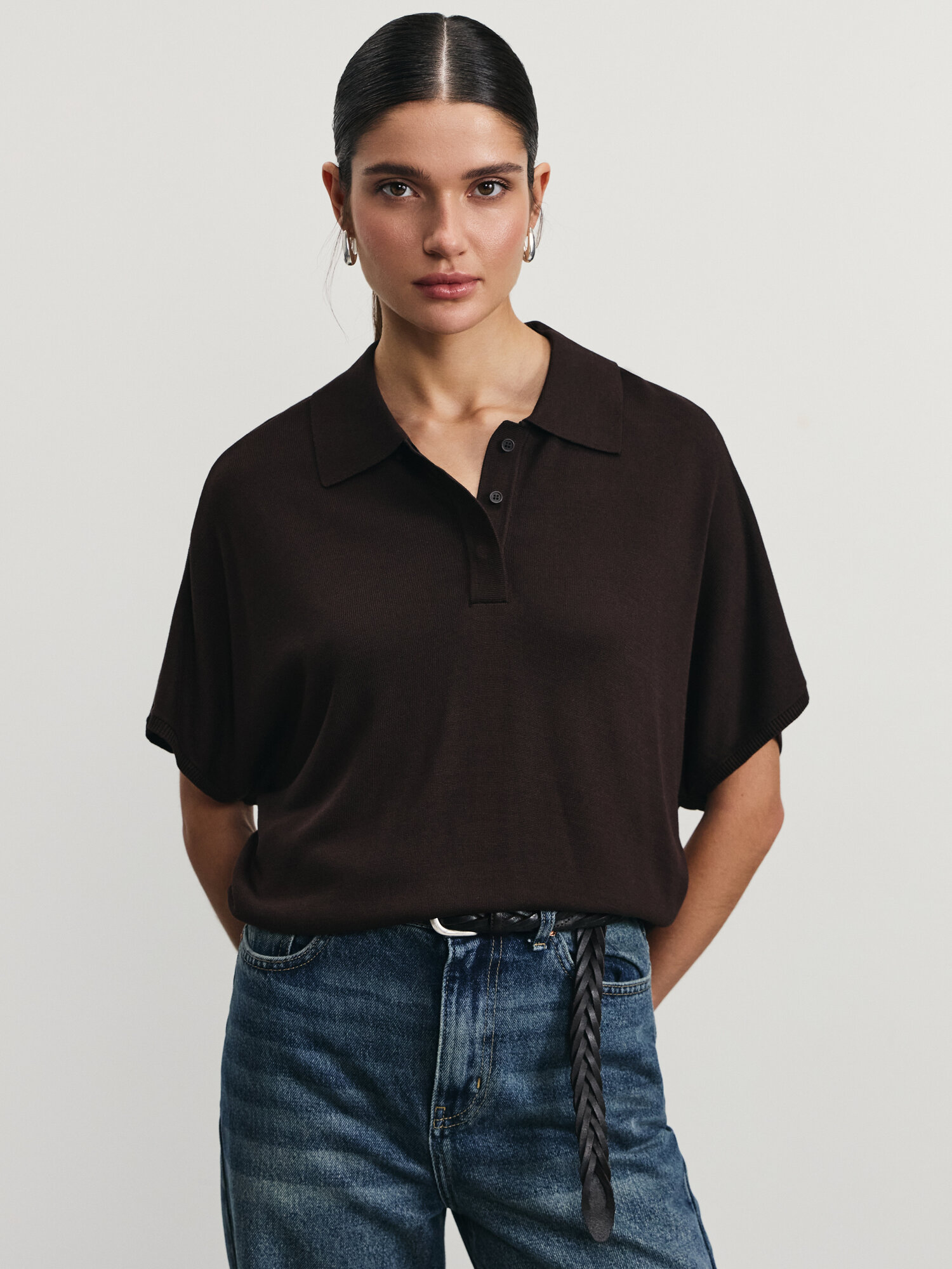 Джемпер Zarina, размер XL (RU 50), , темно-коричневый