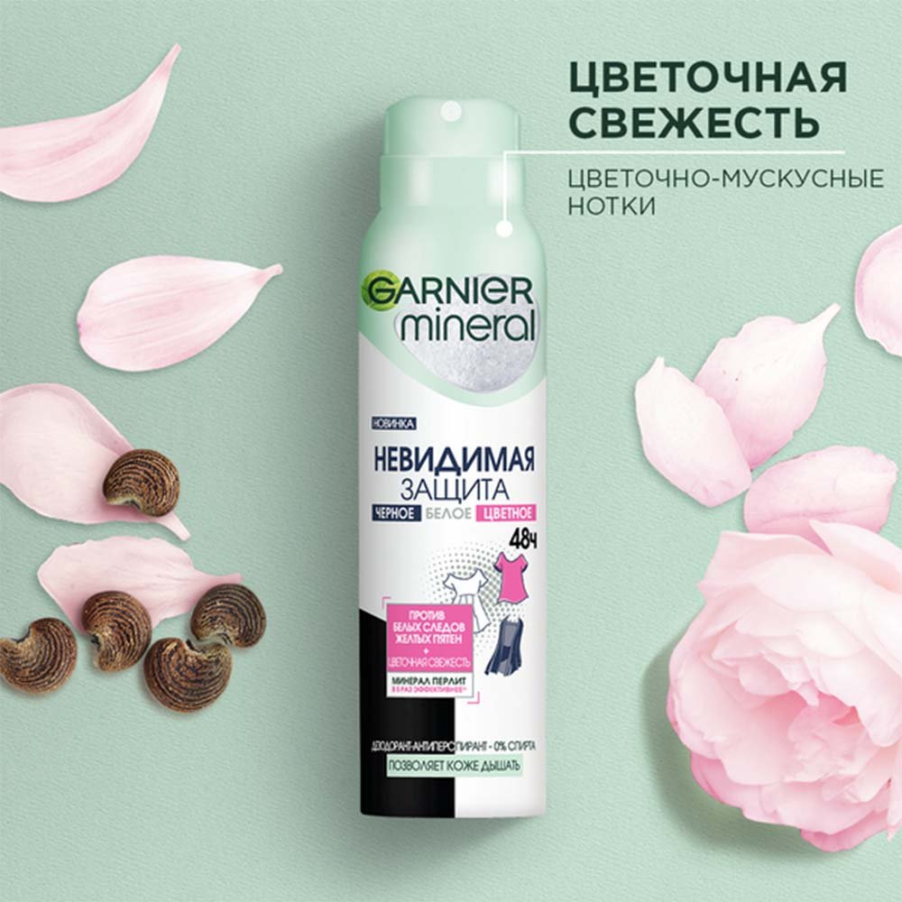 Дезодорант-спрей женский "Невидимая защита: чёрное, белое, цветное", 48ч