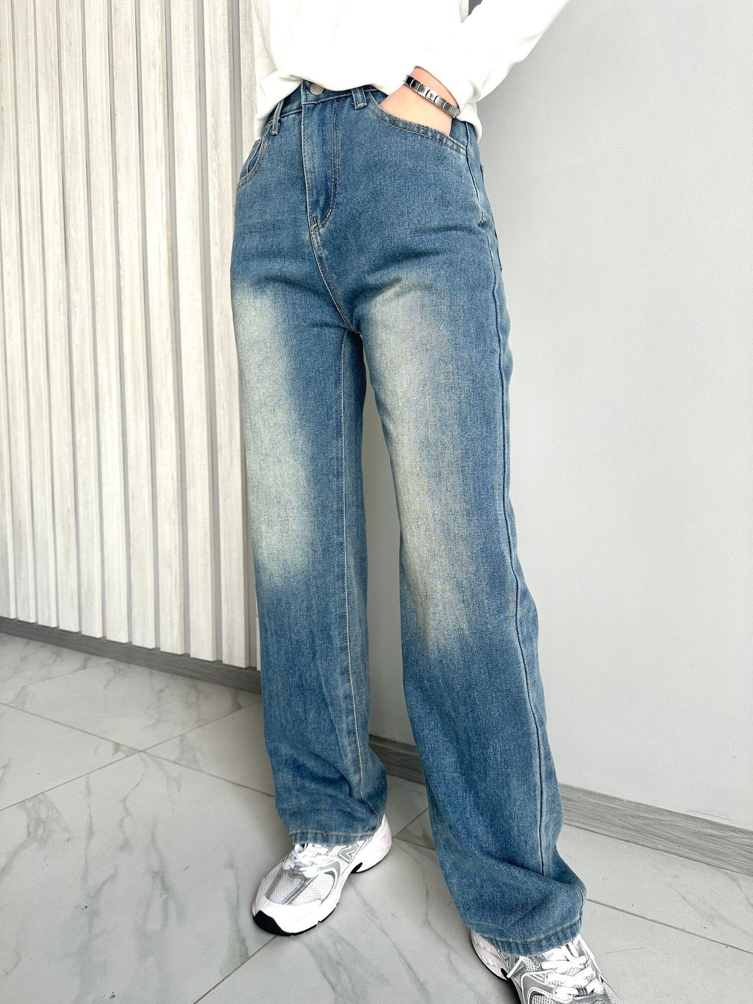 Джегинсы INK Черный, Голубой, размер M, голубoй — фото 1