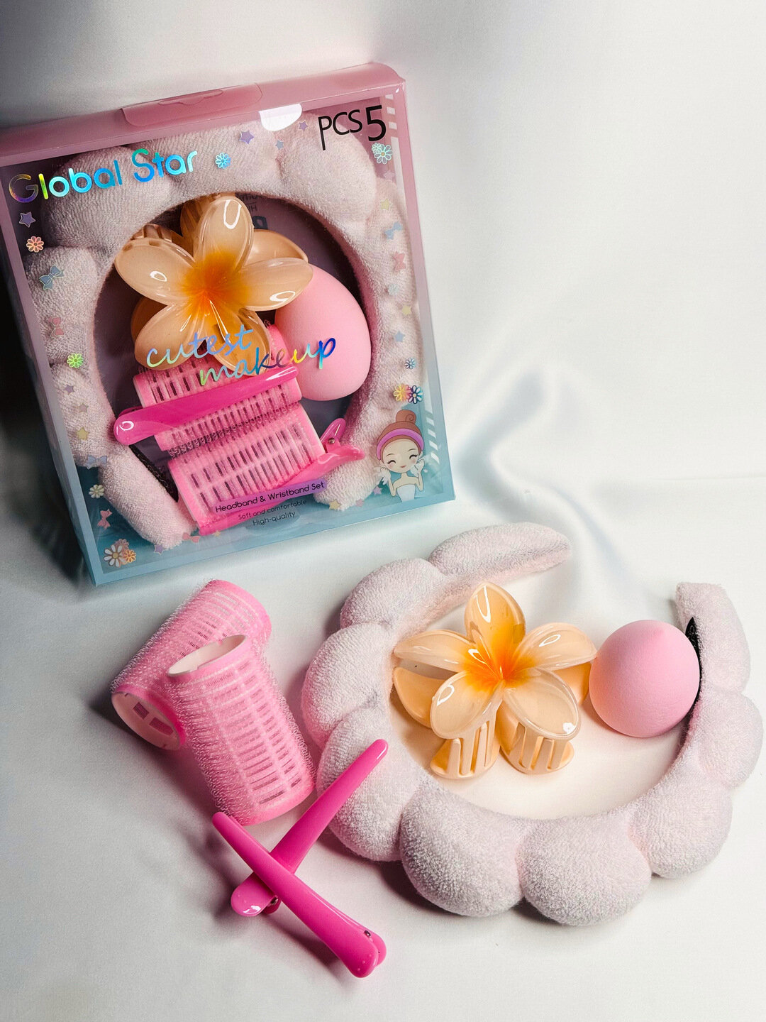 Набор для девочек с ободком для умывания