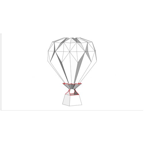 фото 3d-конструктор оригами фигура воздушный шар подарочный набор на новый год 2022 для сборки полигональной фигуры бумажная логика
