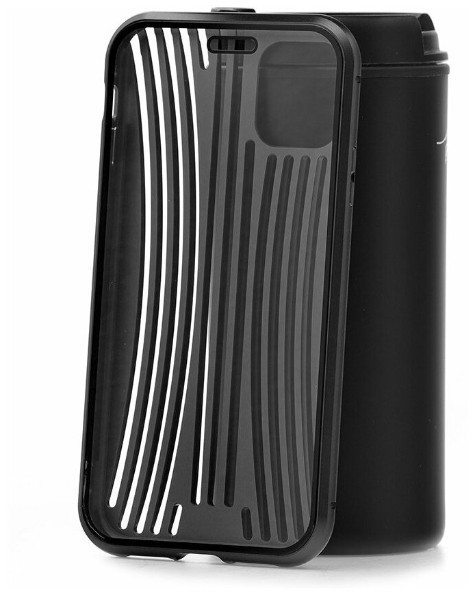 Чехол для Apple iPhone 11 Kruche Metal Suitcase Black, противоударный кейс, защитная накладка, силиконовый бампер