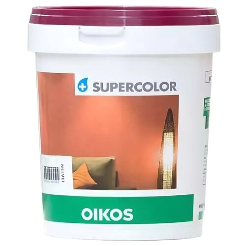 Краска акриловая Oikos Supercolor влагостойкая моющаяся огнезащитная матовая бeлый 1.57 кг