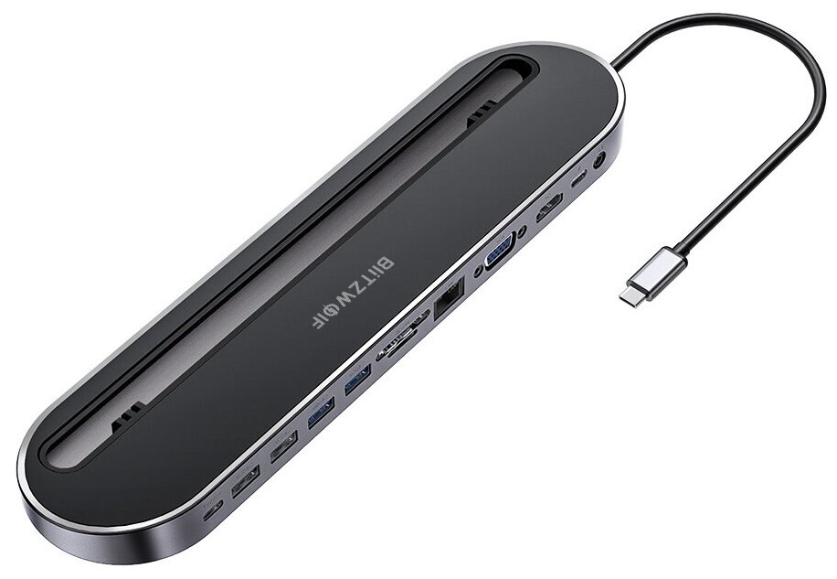 USB-Хаб BlitzWolf BW-TH9 12 in 1 USB C Docking Hub Black