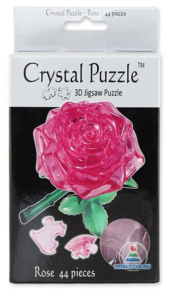 Головоломка 3D Crystal Puzzle Роза розовая цвет: розовый - фото №12