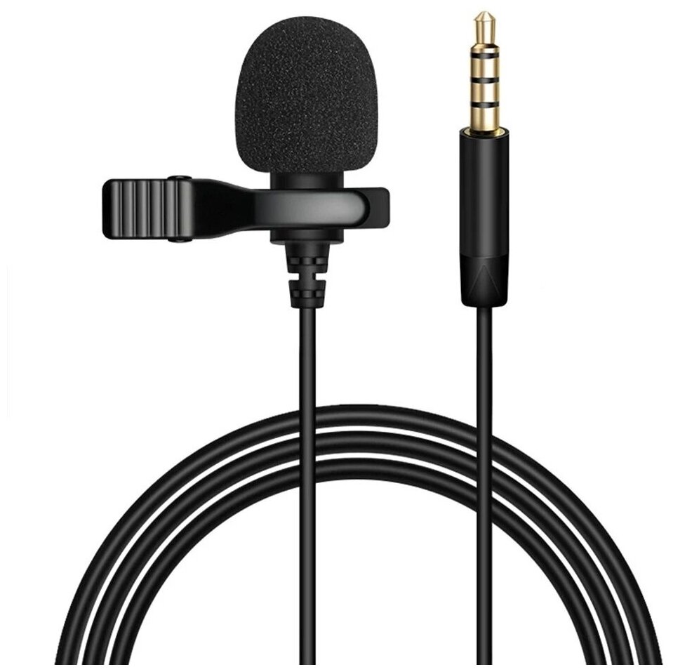 Мини микрофон AUX ML-01 JBH / Петличный проводной микрофон 15 м