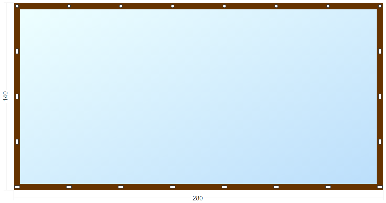 Мягкое окно Софтокна 280х140 см съемное, Скоба-ремешок, Прозрачная пленка 0,7мм, Коричневая окантовка, Комплект для установки - фотография № 3