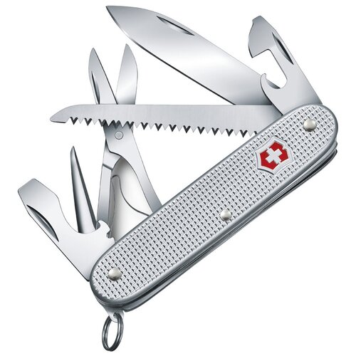 фото Нож victorinox farmer x alox, 93 мм, 10 функций, алюминиевая рукоять, серебристый