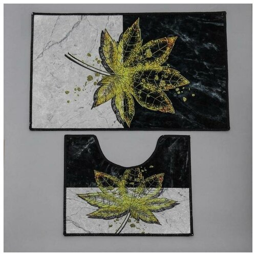 фото Набор ковриков для ванны и туалета 2 шт 50х80. 50х40 см "ниа" 5752577 доляна