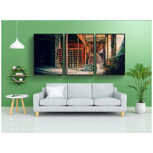 фото Набор модулных постеров для интерьера "потерянные места, мимо, разлагаться" 60x90 см. в тубусе, без рамки lotsprints