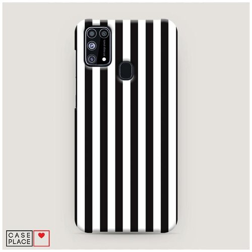 фото Чехол пластиковый samsung galaxy m31 черно-белые полосы case place