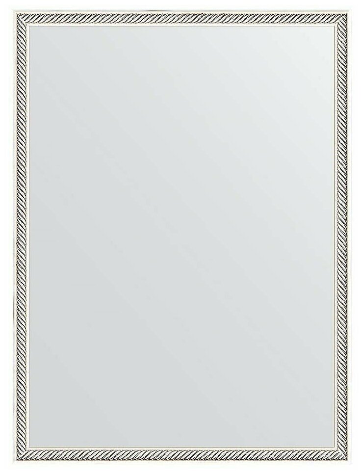Зеркало Evoform Definite 78х58 BY 0639 в багетной раме - Витое серебро 28 мм - фотография № 1