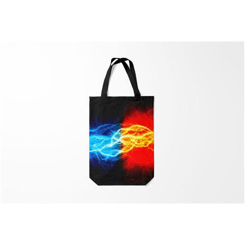 фото Сумка-шоппер / 31х42 см / неоновые принты / космос битва молний burnettie