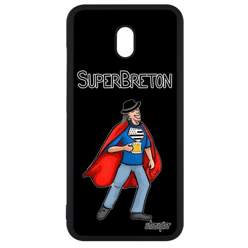 фото Защитный чехол на смартфон // xiaomi redmi 8a // "супербретонец" рисунок веселый, utaupia, черный