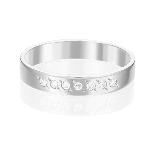 PLATINA jewelry Обручальное кольцо из белого золота с бриллиантом 01-1142-00-101-1120-30, размер 15