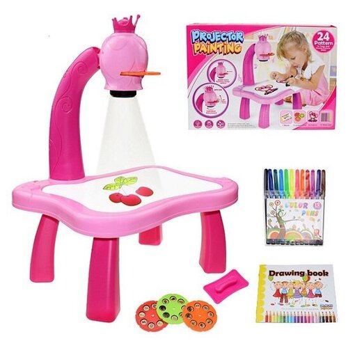 Купить Детский проектор для рисования со столиком Projector Painting, Китай, розовый, пластик
