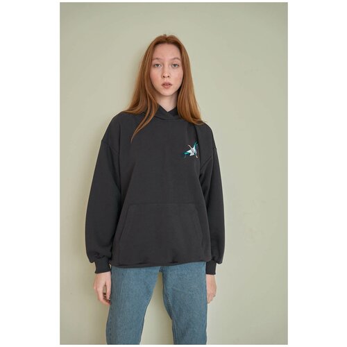 фото Худи берегите птиц, размер one size, розовый, бежевый