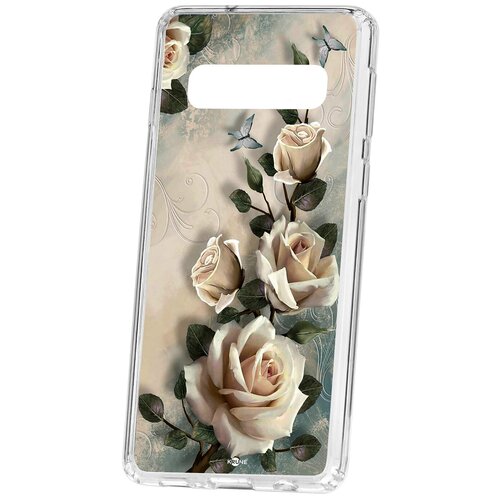 фото Чехол на samsung galaxy s10 kruche print белые розы кruче
