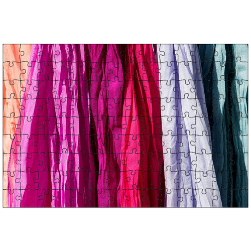 фото Магнитный пазл 27x18см."шарфы, шейный платок, разноцветный" на холодильник lotsprints