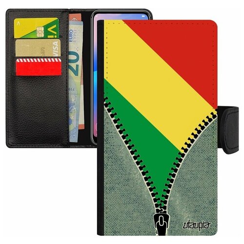 фото Чехол-книжка для телефона iphone 7 plus, "флаг конго браззавиль на молнии" патриот utaupia