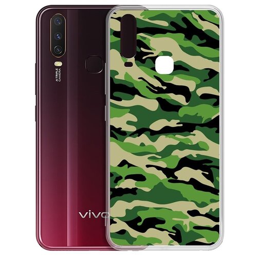 Чехол-накладка Krutoff Clear Case Камуфляж зеленый для Vivo Y11/Y12/Y17 чехол накладка krutoff clear case нос для vivo y11 y12 y17