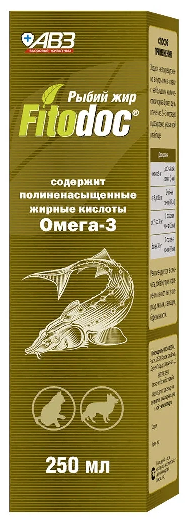 Масло АВЗ Fitodoc Рыбий жир, 250 мл, 300 г, 1уп.
