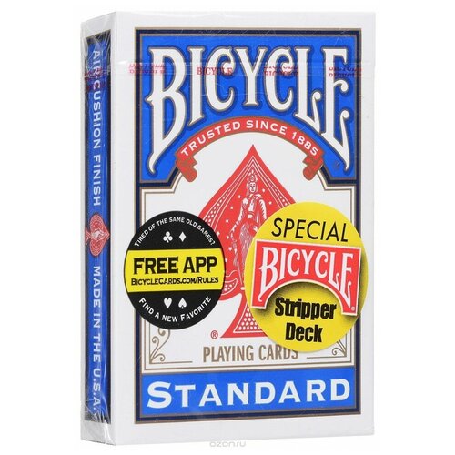 Игральные карты для фокусов Bicycle Stripper Deck (конусная колода), синие игральные карты для фокусов bicycle standard face blank back стандартное лицо пустая рубашка синие