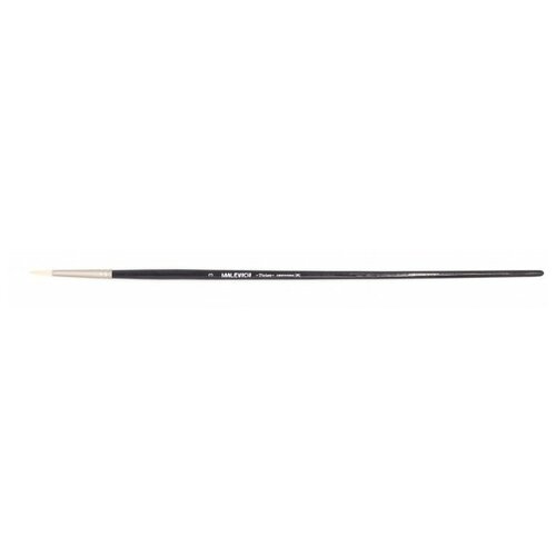 Купить Кисть Малевичъ Tician синтетика №3 круглая с длинной ручкой (755003) черный