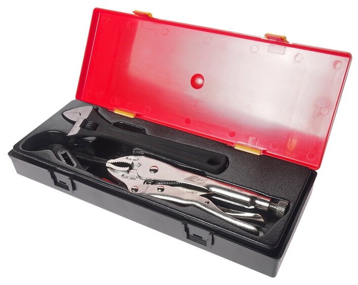 Набор инструментов 10" ключ разводной, клещи переставные, клещи с фиксатором JTC-5031