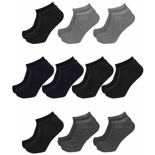 Носки Tuosite, 10 пар, размер 29-31 (45-47), черный, синий, серый, мультиколор комплект коротких хлопковых женских носков из 3 х пар цветные с принтом