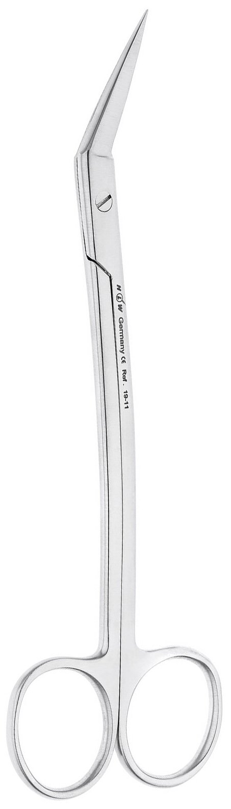 Ножницы хирургические Goldmann-Fox угловые, зубчатые, 16 см