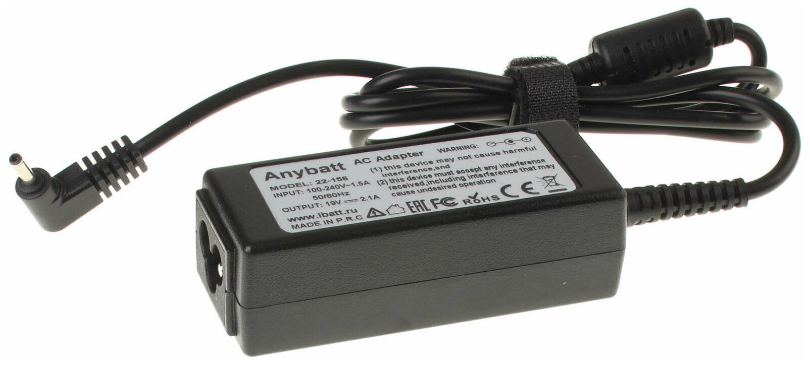Блок питания Anybatt 22-B1-156 19V 2,1A, 40W, разъём 3.0*0.8 mm для Samsung PA-1400-14, AD-4019P, A13-040N2A
