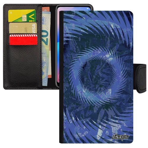 фото Защитный чехол-книжка на // iphone 8 plus // "мандала спираль" кольцо антистресс, utaupia, синий