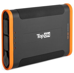 Внешний аккумулятор Topon TOP-X50 48000mAh Type-C PD 60W, USB1 QC3.0, USB2 12W, авторозетка 180W, фонарь, защита от брызг, LiFePO4. Черный