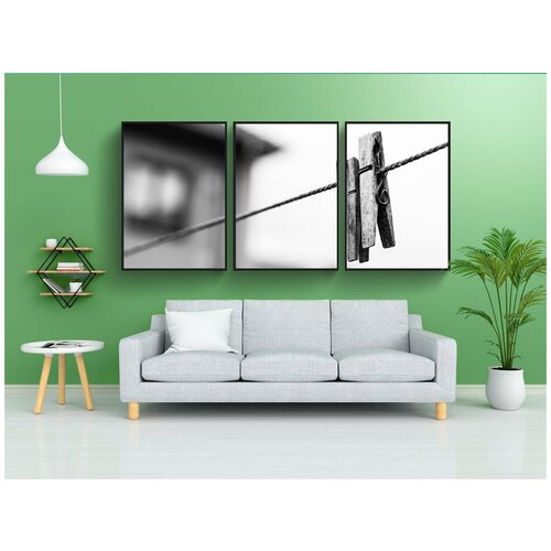 фото Набор модулных постеров для интерьера "булавки, провод, глубина" 60x90 см. в тубусе, без рамки lotsprints