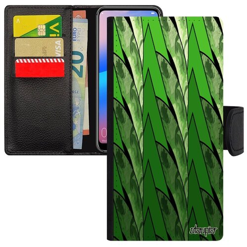 фото Противоударный чехол книжка для мобильного // samsung galaxy a50 // "восход" круг типи, utaupia, зеленый