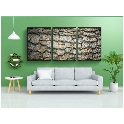 фото Набор модулных постеров для интерьера "дерево, текстура, лаять" 60x90 см. в тубусе, без рамки lotsprints