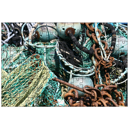 фото Магнитный пазл 27x18см."рыболовная индустрия, атмосфера гавани, веревка" на холодильник lotsprints