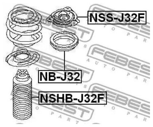 FEBEST NSS-J32F Опора переднего амортизатора