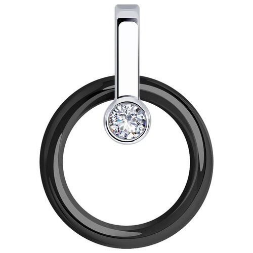 фото Подвеска из серебра с керамической вставкой и фианитом 94-130-01280-1 diamant