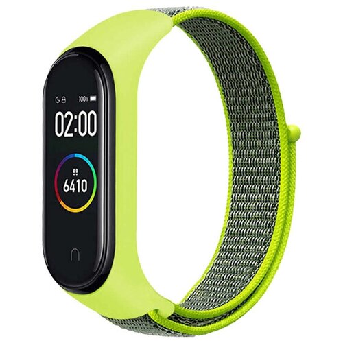 Ремешок из нейлона для DF Xiaomi Mi Band 3/4/5/6/Smart Band 6 xiNylonband-01 (черный с цветной крапинкой)