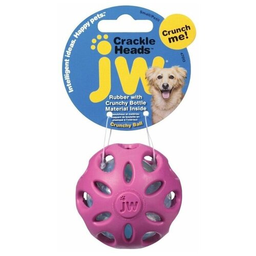фото J. w. игрушка для собак - мяч сетчатый, хрустящая, резина, средняя crackle & crunch ball medium цвет: синий, зеленый, красный jw