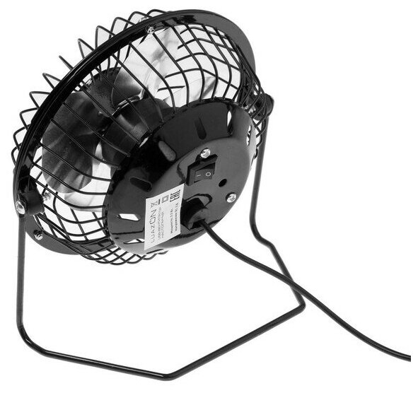 Вентилятор Luazon LOF-05, настольный, 2.5 Вт, 12 см, металл, черный - фотография № 9