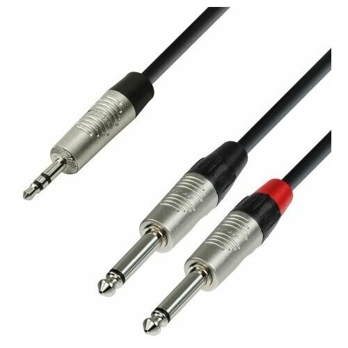 Кабель аудио 1xMini Jack - 2xJack Adam Hall K4YWPP0300 3.0m кабель hoco upa14 minijack 3 5 minijack 3 5 1 м 1 шт черный