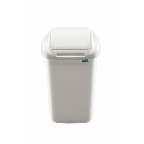 Бак мусорный 15л с поворотной крышкой, белый PLAFOR Standard