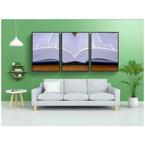 фото Набор модулных постеров для интерьера "книга, твердый переплет, текст" 60x90 см. в тубусе, без рамки lotsprints